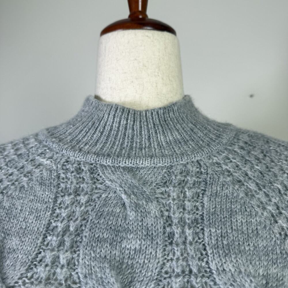 J Crew Crew Neck Cable Knit Sweater Women's XXS Grey Acrylic/Alpaca Blend Grey - Picture 15 of 16